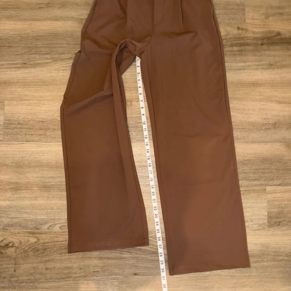 Halara HaloTek Air High Waisted Wide Leg Pants‎ Brown Medium Tall NWT